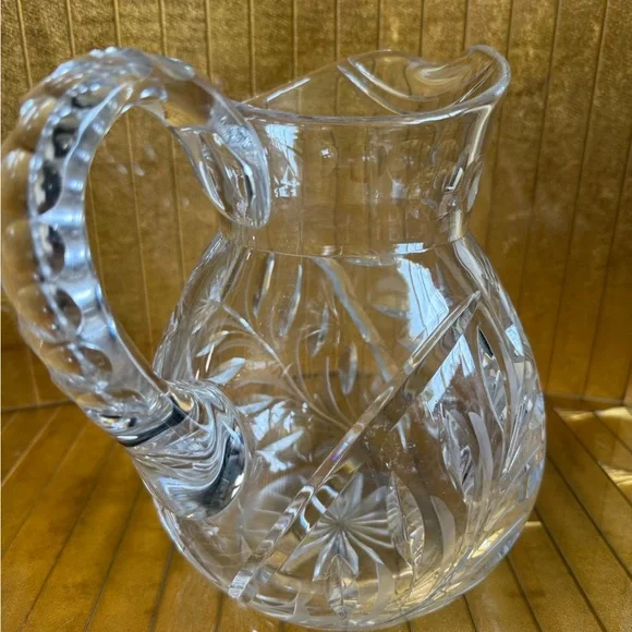 VTG American brilliant. Cut crystal pitcher art deco